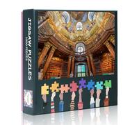 Puzzle da 1000 pezzi: Biblioteca nazionale austriaca Hofburg (50 x 70 cm) - Biblioteca barocca degli Asburgo, Puzzle del patrimonio storico per collezionisti