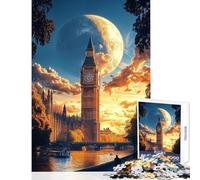 Puzzle da 1000 pezzi Big Ben e tramonto su Londra Decorazione per la casa Giocattoli Ottimo regalo per giochi Gioco educativo Migliora l'amore tra coppie Dimensioni 50x75cm