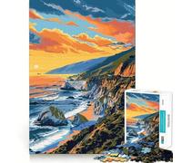 Puzzle da 1000 pezzi Big Sur California Art Sharp Joint Play Logic Puzzle Play Cozy Time Game Christmas Fun Gift (38x26cm)
