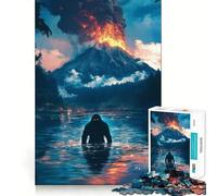 Puzzle da 1000 pezzi Bigfoot e vulcano,decorazione a incastro,gioco per la concentrazione mentale,gioco per momenti di tranquillità,regalo di compleanno (38x52cm)