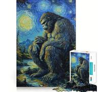 Puzzle da 1000 pezzi "Bigfoot's Midnight Contemplation",con taglio senza soluzione di continuità,gioco di logica,regalo,gioco casual,decorazione natalizia per la casa (38x26cm)