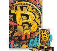 Puzzle da 1000 pezzi Bitcoin Graffiti,taglio senza soluzione di continuità,gioco di logica,regalo,gioco casual,Natale,decorazione per la casa (50x75cm)
