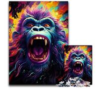 Puzzle da 1000 pezzi, bizzarro puzzle colorato a forma di scimmia per adulti, decorazione colorata per la casa e gioco interattivo per famiglie, 26X38CM/10,23x14,96 pollici