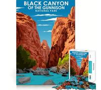 Puzzle da 1000 pezzi Black Canyon The Gunnison Neat Edge Decor Gioco di allenamento mentale Divertente e facile da usare Regalo di compleanno (38x26cm)