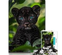 Puzzle da 1000 pezzi "Black Panther Baby in The Jungle" per adolescenti, gioco stimolante, ideale come regalo per tutta la famiglia, 38x26cm