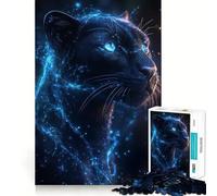 Puzzle da 1000 pezzi Black Panther con energia blu,gioco a incastro preciso,giocattolo creativo e divertente,gioco di pace,regalo di Natale rilassante 38x26cm