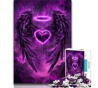 Puzzle da 1000 pezzi "Black Wings Purple" per adolescenti e adulti, aiuta il cervello a esercitare i giocattoli avvincenti per coltivare la pazienza, adatto alle coppie, 38x26cm