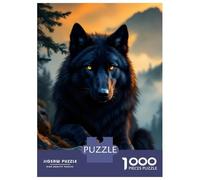 Puzzle Da 1000 Pezzi Black Wolf at Sunset Puzzle Per Adulti Gioco Pratico Per Divertimento in Famiglia Regali Unici Per Compleanno E Natale 70x50cm/1000pcs