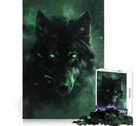 Puzzle da 1000 pezzi Black Wolf Guardian per ragazzi, stimolante per la mente, divertente e senza stress, con bordi definiti, ideale come regalo di Natale (38x26cm)