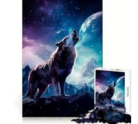 Puzzle da 1000 pezzi Black Wolf per adolescenti, stimolante per la mente, ideale per il tempo libero, con bordi uniformi e un regalo perfetto (38x52cm)