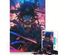 Puzzle da 1000 pezzi "Blaze of The Demon Samurai" Gioco di squadra stimolante,divertente per allenare la mente,gioco rilassante,decorazione natalizia da parete 38x26cm