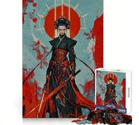 Puzzle da 1000 pezzi "Blood Moon Samurai Queen" per adulti, ideale per allenamento mentale, relax e divertimento, perfetto per Natale (38x52cm)