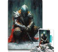 Puzzle da 1000 pezzi Blood Red Knight Puzzle da 1000 pezzi per adolescenti, con poster abbinato e foglio di quiz per età 14 26x38cm