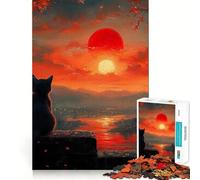Puzzle da 1000 pezzi Bloodmoon Black Cat Perfect Edge Play,gioco di allenamento mentale,divertimento a ritmo lento,regalo di compleanno 50x75cm