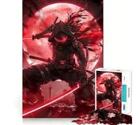 Puzzle da 1000 pezzi Bloodmoon Ninja Samurai Gioco di precisione,allenamento mentale,divertimento,gioco rilassante,decorazione natalizia da parete 38x52cm