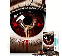 Puzzle da 1000 pezzi Bloody Red Eye Perfect Edge Play,gioco di allenamento cerebrale,divertimento a gioco lento,regalo di compleanno 38x52cm
