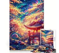 Puzzle da 1000 pezzi "Blossoms at The Temple Gate" per stimolare la capacità di concentrazione, ideale per il tempo libero e il relax, con chiusura di sicurezza Regalo di compleanno (38x52cm)