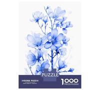 Puzzle Da 1000 Pezzi Blue Flower Cherry Blossom Puzzle Per Adulti Giochi Rilassanti Sfida Difficile Divertimento A Casa Attività, 52x38cm/1000pcs
