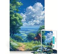 Puzzle da 1000 pezzi "Blue Sky Haven" con bordi perfetti,gioco di allenamento mentale,divertimento a ritmo lento,regalo di compleanno 50x75cm