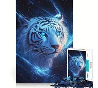 Puzzle da 1000 pezzi Blue Tiger Starlight Fine Joint Fun,gioco stimolante per la mente,momento di svago tranquillo,regalo di Natale 38x52cm
