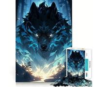 Puzzle da 1000 pezzi "Blue Wolf Spirit" con soggetto nitido e stimolante per la mente,ideale per momenti di relax e come decorazione natalizia da parete 50x75cm