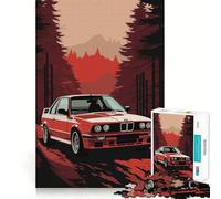 Puzzle da 1000 pezzi BMW EM Retro Car Art Taglio impeccabile Divertente rompicapo cognitivo,gioco per il tempo libero,regalo artistico di Natale 50x75cm