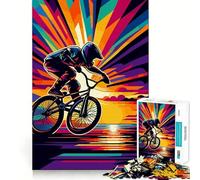 Puzzle da 1000 pezzi BMX Tramonto Wpap Pop Art Taglio impeccabile Divertente,gioco rompicapo cognitivo,gioco per il tempo libero,regalo artistico di Natale 50x75cm