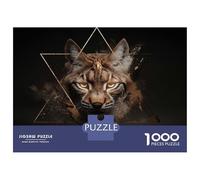 Puzzle Da 1000 Pezzi Bobcat with Geometric Overlay Puzzle Per Adulti Giochi Rilassanti Vacanza A Casa Passatempo Regali Unici Per Compleanno E Natale 70x50cm/1000pcs