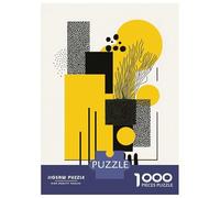 Puzzle Da 1000 Pezzi Bold Yellow & Black Geometric Abstract Minimalist Art Puzzle Per Adulti Giocattolo Antistress Decorazione Perfetta Regali Unici Per Compleanno E Natale 38x26cm/1000pcs