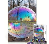 Puzzle da 1000 pezzi "Bolle riflettenti nella natura" per ragazzi, gioco intelligente di gruppo, immagine da assemblare, decorazione murale (50x75cm)