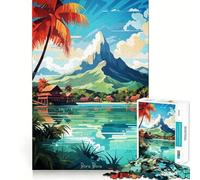 Puzzle da 1000 pezzi BORA BORA,dipinto ad olio,attività divertente e precisa,stimolante per la mente,ideale per rilassarsi e come regalo di compleanno 38x26cm