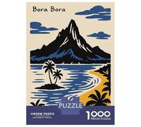 Puzzle Da 1000 Pezzi - Bora Bora Island Landscape Illustration Puzzle Per Adolescenti Gioco Rompicapo Antistress Offerta Regalo Per Tutta La Famiglia 70x50cm/1000pcs
