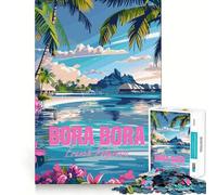 Puzzle da 1000 pezzi Bora Bora Polinesia Francese Gioco di precisione sui bordi,giocattolo per allenare la mente,divertimento a gioco lento,regalo di compleanno 38x26cm