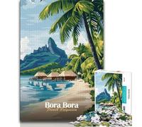 Puzzle da 1000 pezzi Bora Bora Tropical Paradise per adolescenti, gioco stimolante e gioco in famiglia con pezzi completamente interconnessi di forma casuale 50x75cm