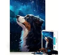 Puzzle da 1000 pezzi Border Collie Rain Pixel,gioco di precisione,divertente e creativo,gioco rilassante,regalo di Natale per la tranquillità 50x75cm