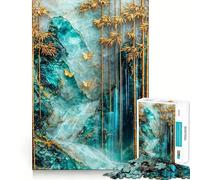 Puzzle da 1000 pezzi Bosco di bambù Paesaggio onirico Decorazione pulita e adatta Attività stimolante per la mente Gioco rilassante Regalo di Natale divertente (50x75cm)