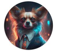 Puzzle da 1000 pezzi "Boss Chihuahua", puzzle difficile per adulti, sviluppa la coordinazione occhio-mano, perfetto come regalo di compleanno (67,5x67,5 cm).