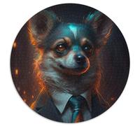 Puzzle da 1000 pezzi Boss Chihuahua, puzzle difficili per adulti, serata di giochi in famiglia, arredamento per la casa e regalo per l'allenamento del cervello, 67,5x67,5 cm