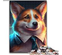 Puzzle da 1000 pezzi Boss Corgi in legno, gioco interattivo per famiglie, adatto a partire dai 14 anni, 50x75cm, Natale o compleanni