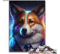Puzzle da 1000 pezzi, Boss Corgi Puzzle da 1000 pezzi, puzzle fai da te impegnativo, gioco interattivo per famiglie (dimensioni 26x38cm)