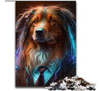 Puzzle da 1000 pezzi "Boss Dog" in legno, rompicapo ad alta difficoltà per adolescenti, 50x75cm, per compleanni, feste e occasioni speciali