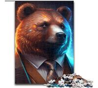Puzzle da 1000 pezzi Boss Orso Bruno, puzzle da 1000 pezzi per adulti, stimolante gioco d'arte fai da te per appassionati, regalo perfetto per rilassarsi (dimensioni 50x75cm)