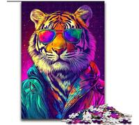 Puzzle da 1000 pezzi Boss Tiger per adulti, regalo perfetto per compleanni, feste, decorazioni per feste spaziali (dimensioni 26x38cm)