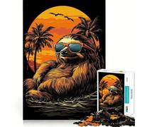 Puzzle da 1000 pezzi "Bradipo al tramonto" per adolescenti, gioco per l'esercizio mentale, relax e design, da assemblare, ideale per la lista dei desideri di Babbo Natale 38x52cm