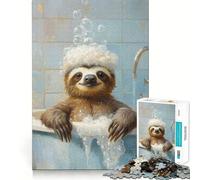 Puzzle da 1000 pezzi "Bradipo che fa il bagno" per adulti, regalo, gioco per allenare la mente, rilassante, artistico, da assemblare, regalo memorabile 38x26cm