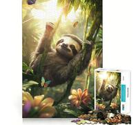 Puzzle da 1000 pezzi "Bradipo nella foresta pluviale" per adulti, ideale come regalo, gioco di abilità e antistress, con taglio preciso, perfetto per la lista dei desideri di Babbo Natale 38x26cm