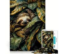 Puzzle da 1000 pezzi "Bradipo nella giungla" per adolescenti, gioco per l'esercizio mentale, relax e design, ideale per la lista dei desideri di Babbo Natale 38x52cm