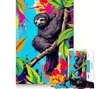 Puzzle da 1000 pezzi "Bradipo nella giungla" per ragazzi, gioco intelligente per momenti di condivisione, immagine da assemblare, opera d'arte 50x75cm