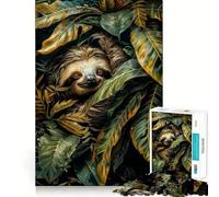 Puzzle da 1000 pezzi "Bradipo nella giungla" per ragazzi, gioco intelligente per momenti di condivisione, immagine da assemblare, opera d'arte 50x75cm