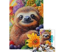 Puzzle da 1000 pezzi "Bradipo tra i fiori" per adolescenti ideale per passare il tempo durante le vacanze a casa una sfida stimolante da completare e un regalo antistress 38x26cm